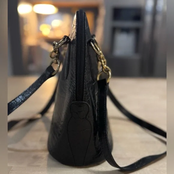 Saks Fifth Avenue Black Croc-Embossed top grain calf leather Crossbody Bag - Picture 10 of 14